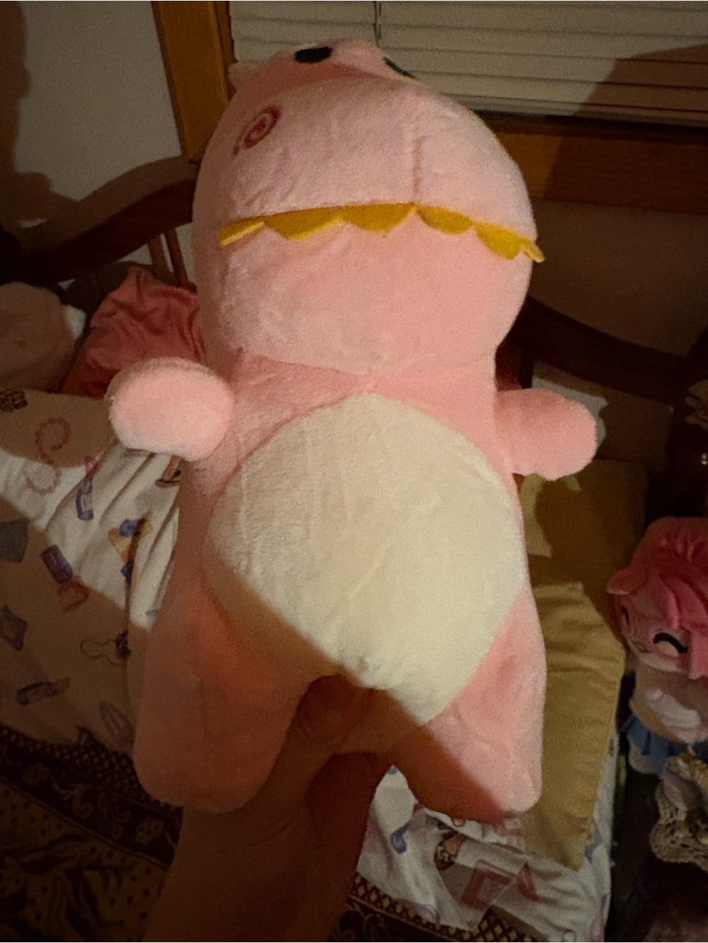 Plush Pink Dinosaur Bird Toy - Soft Pet Comfort Plush